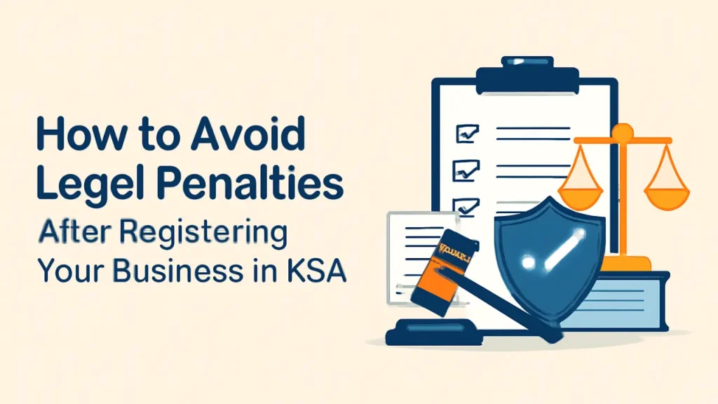 Saudi entrepreneur checking post-registration legal requirements to avoid business penalties