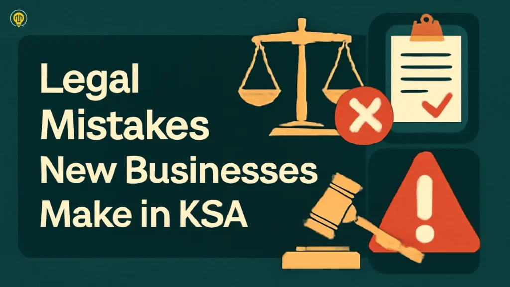 Entrepreneurs reviewing legal documents for business registration in Saudi Arabia. Business owner facing legal issues during company setup in Saudi Arabia.