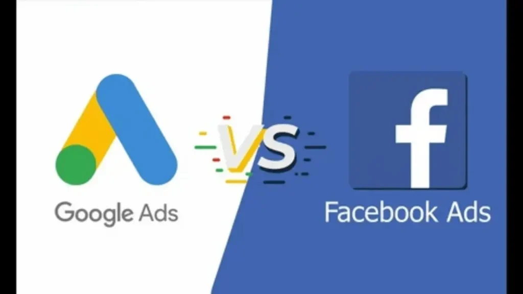 Comparison chart of Google Ads and Facebook Ads showing ROI differences in 2025