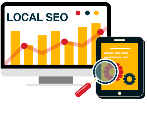 Team optimizing website and Google listings to improve local search rankings and attract nearby customers.